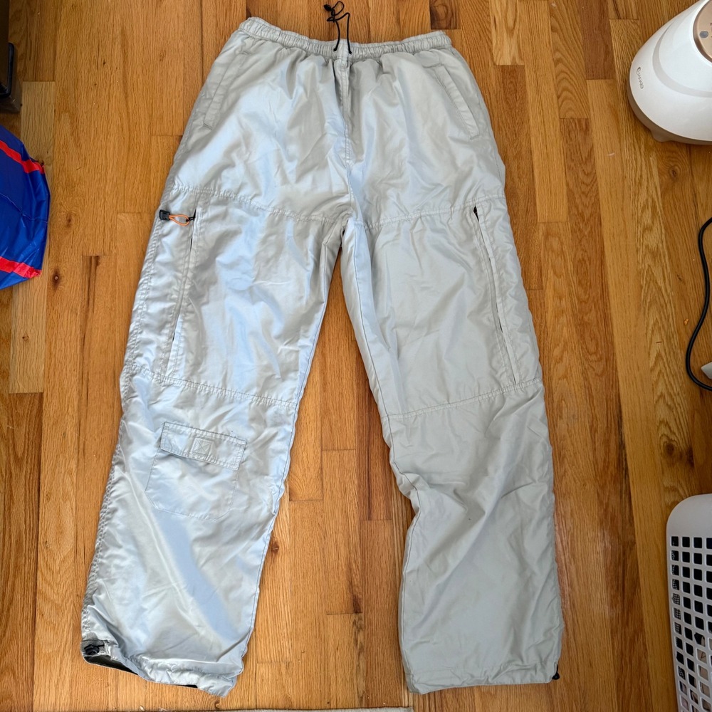 VTG JCPenney Reversible Cargo Pants XL 34 Baggy Gray Rave Y2K Gorpcore Utility